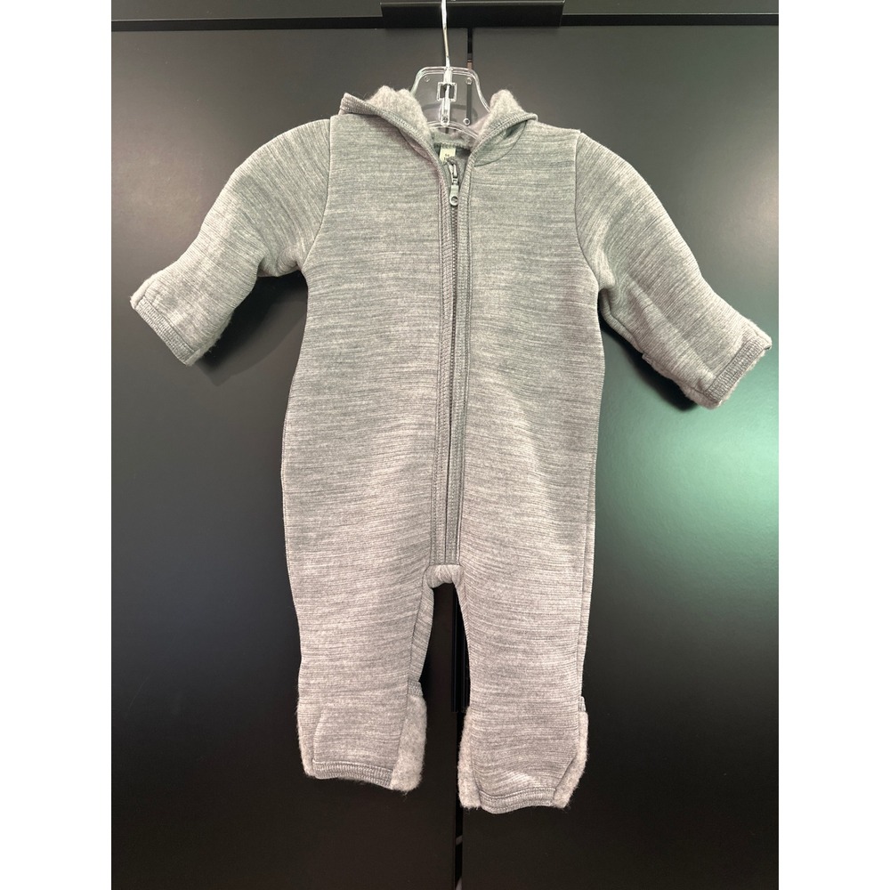 Huttelihut Wool Fleece Pram Suit Hooded Bunting Grey NEW 0-3m 480997